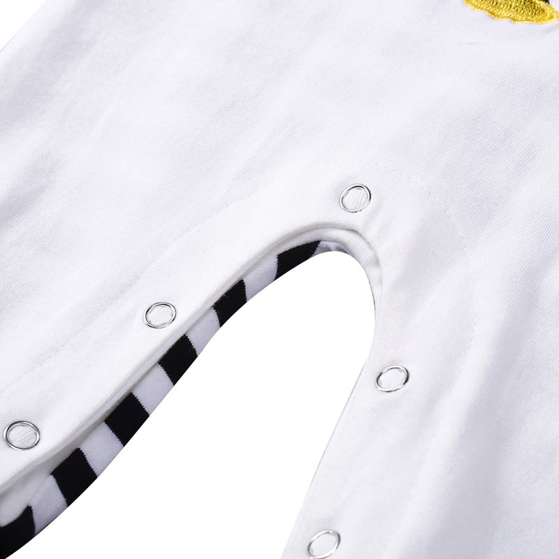 Áo liền quần sọc ngang in hình chim cánh cụt dễ thương cho bé