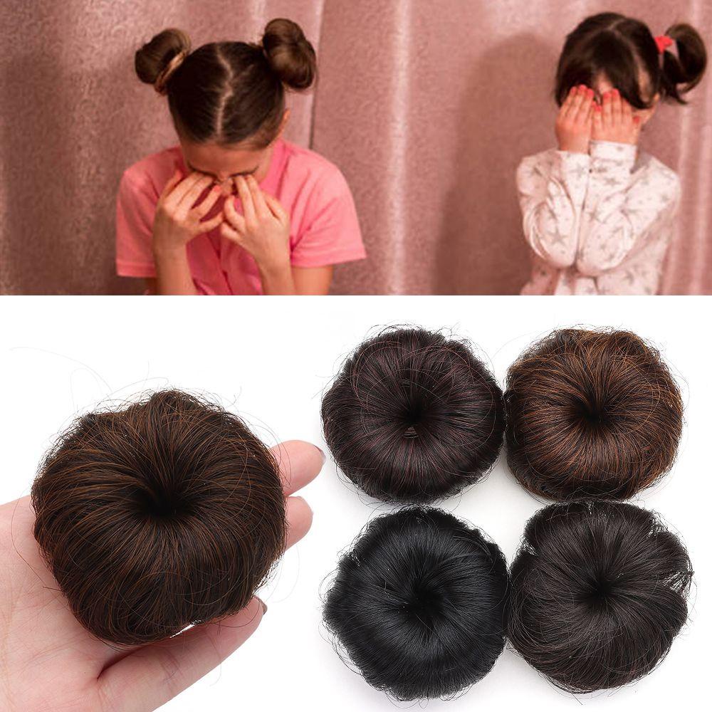 Set 2 Tóc Giả Bằng Sợi Tổng Hợp Màu Đen / Nâu Tự Nhiên Dành Cho Nữ