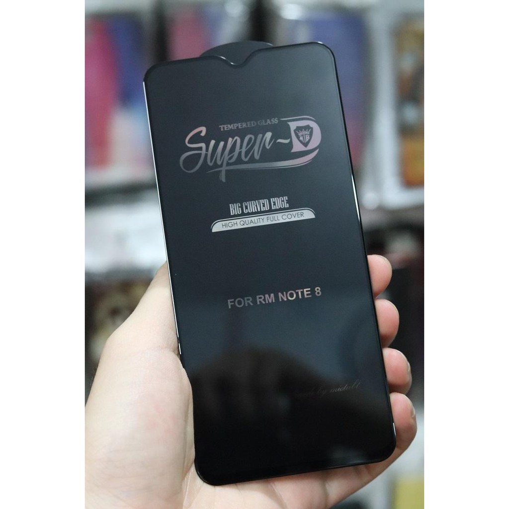 Kính cường lực Xiaomi Redmi Note 8 Kính SuperD vạc cong siêu cao cấp