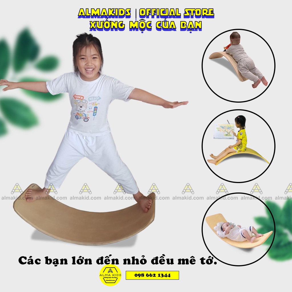 Ván Thăng Bằng Montessori - Ván Thăng Bằng Cong Rocker Board Alma Kids AMK2104.