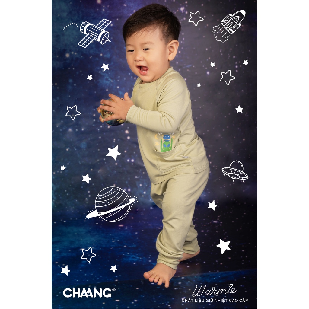 [CHAANG] Bộ dài tay raglan Cosmos xanh lá