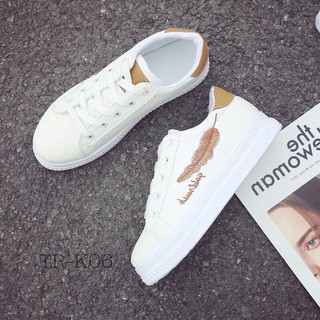 [Shopee giá rẻ vô địch] Giày Sneaker nữ thêu họa tiết lá vàng K06 cho nàng năng động