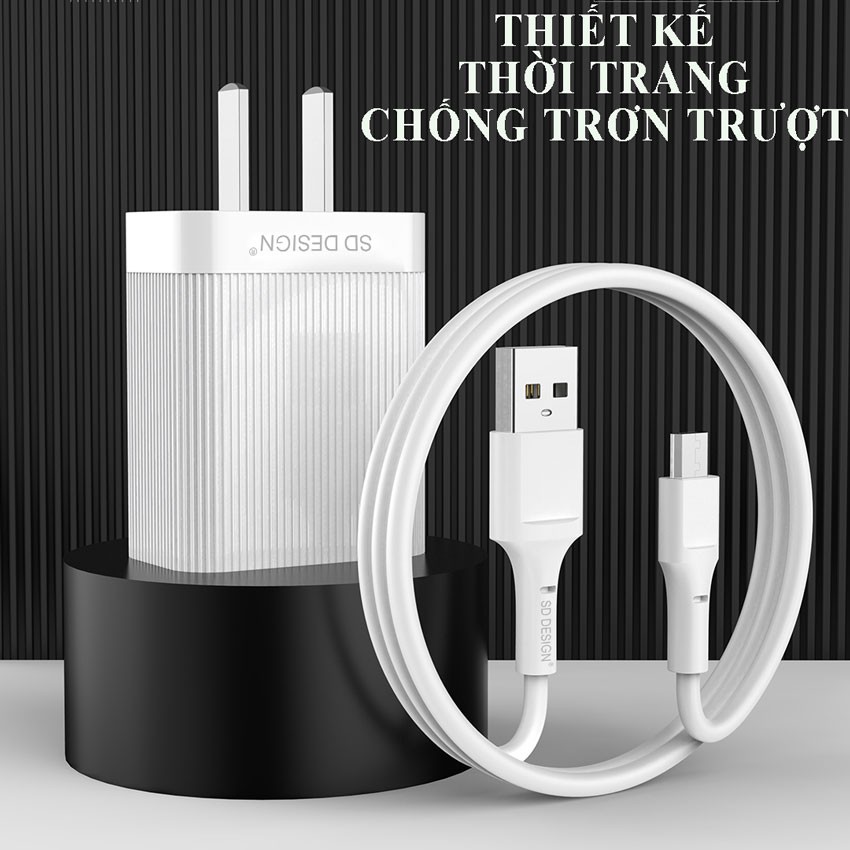 [Freeship] Bộ sạc chính hãng B03 chính hãng SD DESIGN, chân Iphone, Micro USB, Type C an toàn cho pin, bảo hành 1 năm.