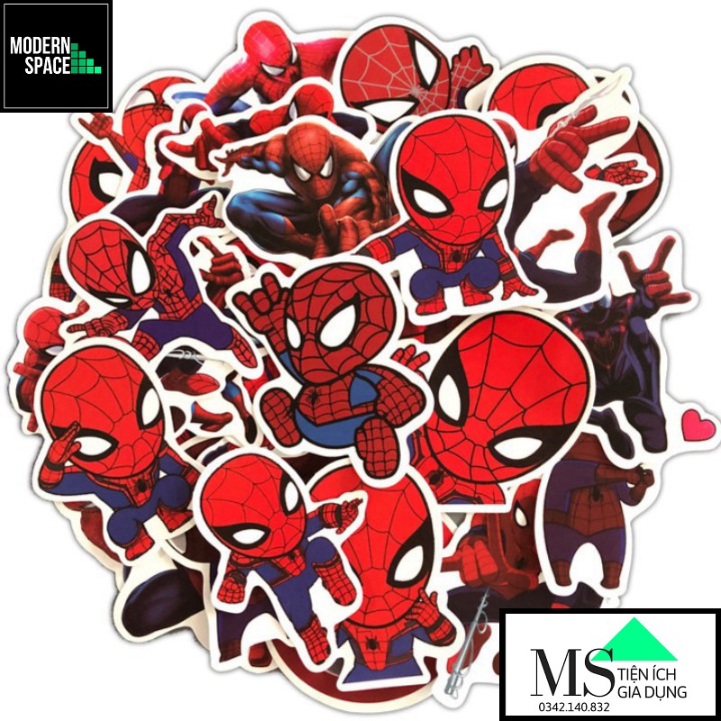 Sticker PVC Người nhện Marvel ST033-ST - 35 Hình dán Chống nước