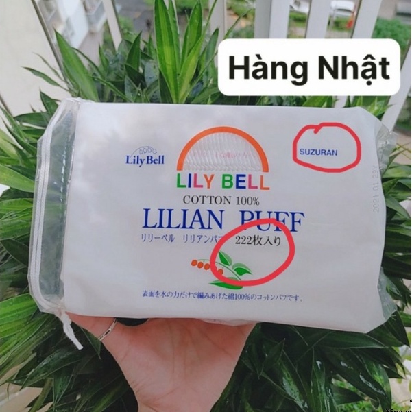 Bông Tẩy Trang Lily Bell Suzuran Nhật Bản 222 Miếng