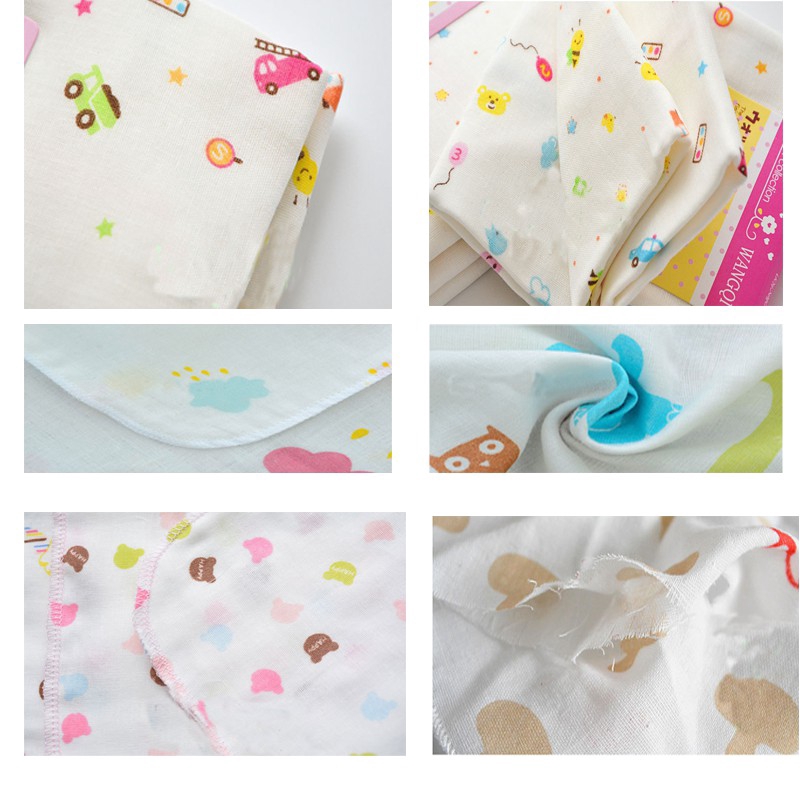 Khăn Cotton Mềm Mại Họa Tiết Dễ Thương Dành Cho Bé