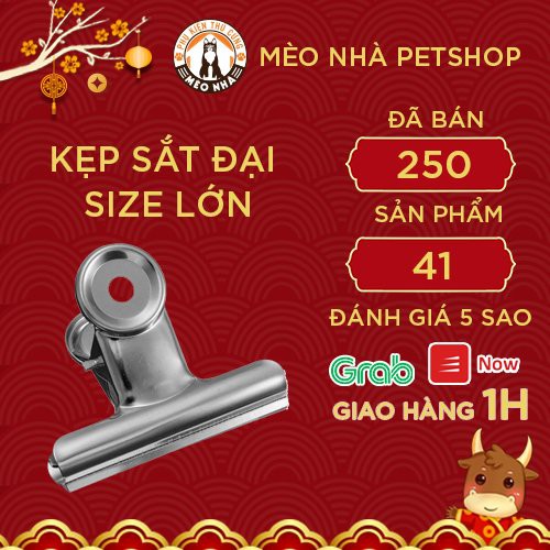 lh  Kẹp sắt Đại 8cm kẹp miệng túi cát , bao bì sản phẩm tiện dụng