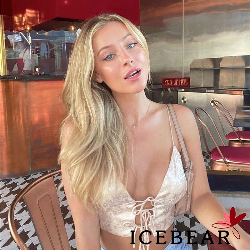 Áo Hai Dây Cổ Chữ V Họa Tiết Hoa Xinh Xắn Quyến Rũ Cho Nữ