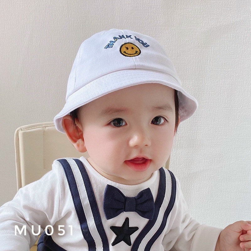 MŨ CHỐNG NẮNG VÀNH TRÒN MẶT CƯỜI CHO BÉ-Chất liệu: Vải kaki mềm, thoáng mát, thấm hút mồ hôi