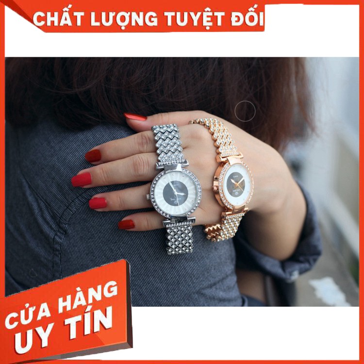 FREESHIP Đồng hồ nữ KING TIME FULL Kim Cương - Mặt To Size Lớn Nổi Bật