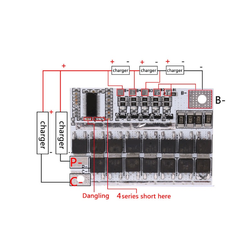 Bảng mạch bảo vệ pin LiFePO4 LiFe LMO 12V 100A 4S BMS
