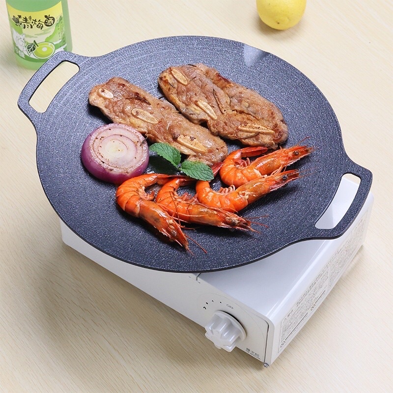 Chảo đá nướng thịt BBQ Hàn Quốc không dầu size lớn 32cm