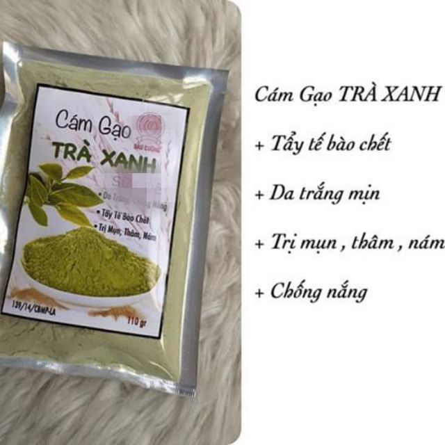 Bột cám gạo trà xanh gói 100g nguyên chất