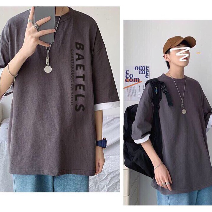 Áo thun tay lỡ form rộng - phông nam nữ cotton oversize - T shirt phối tay Baetels - 2N Unisex | BigBuy360 - bigbuy360.vn