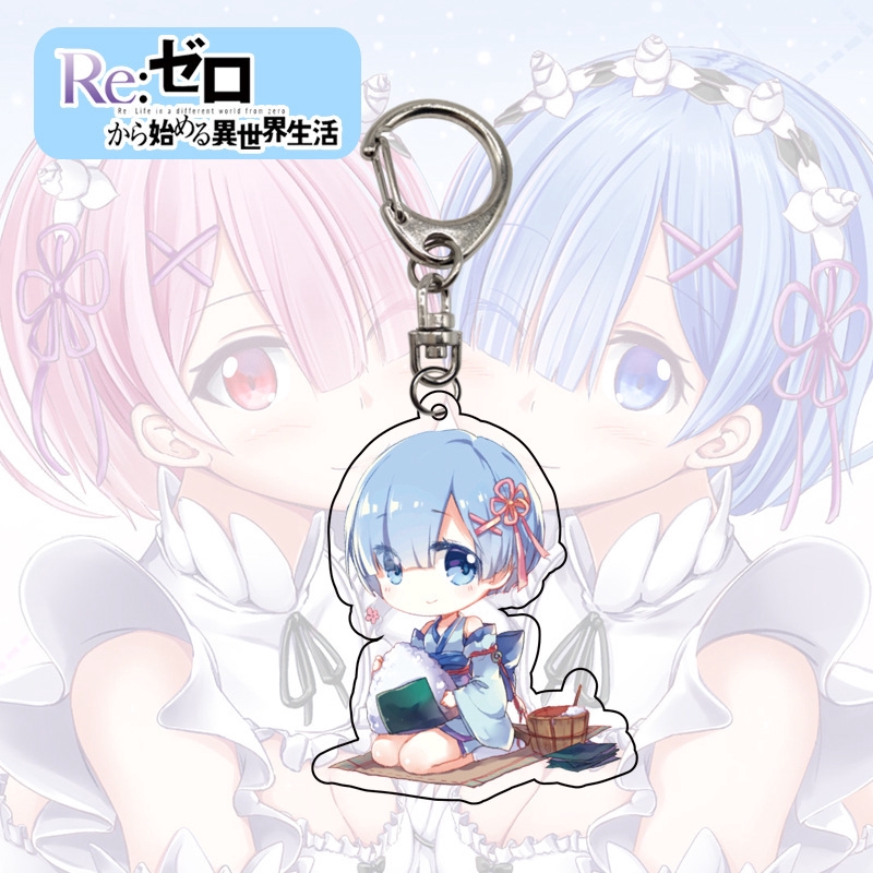 Móc Khóa Hình Nhân Vật Emilia Ram Rem Trong Re: Zero