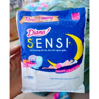 2 miếng Băng vệ sinh Diana Sensi Ban đêm 29 cm - Hàng Tặng
