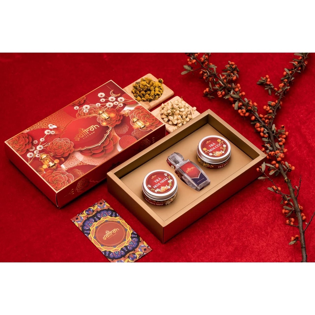 Set quà Nhụy hoa Nghệ tây kèm Táo đỏ và Trà hoa Saffron Việt Nam