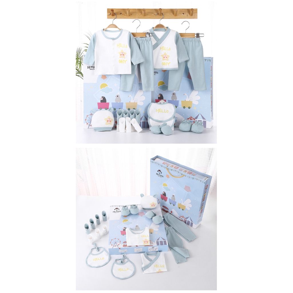 18PCS infant clothes gift box pure cotton newborn full moon infant supplies