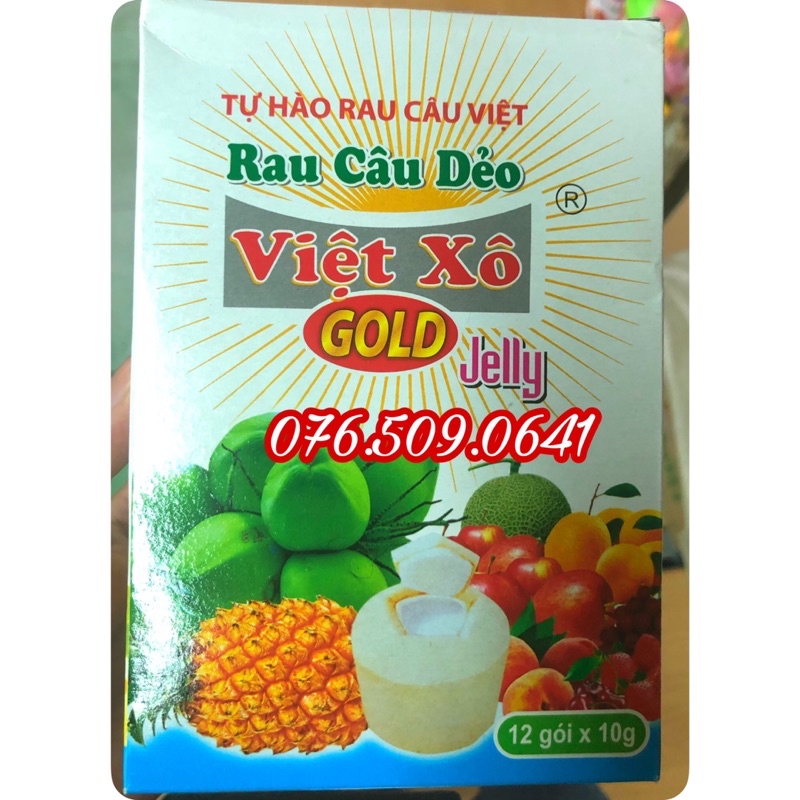 Rau câu dẻo Việt Xô Gold hộp 12 gói [Date 2024]