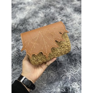 Ví cầm tay handmade phối da