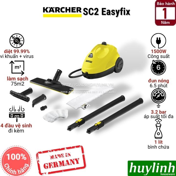 [Mã ELHAMS5 giảm 6% đơn 300K] Máy vệ sinh bằng hơi nước Karcher SC2 Easyfix - Tặng Voucher - Made in Đức