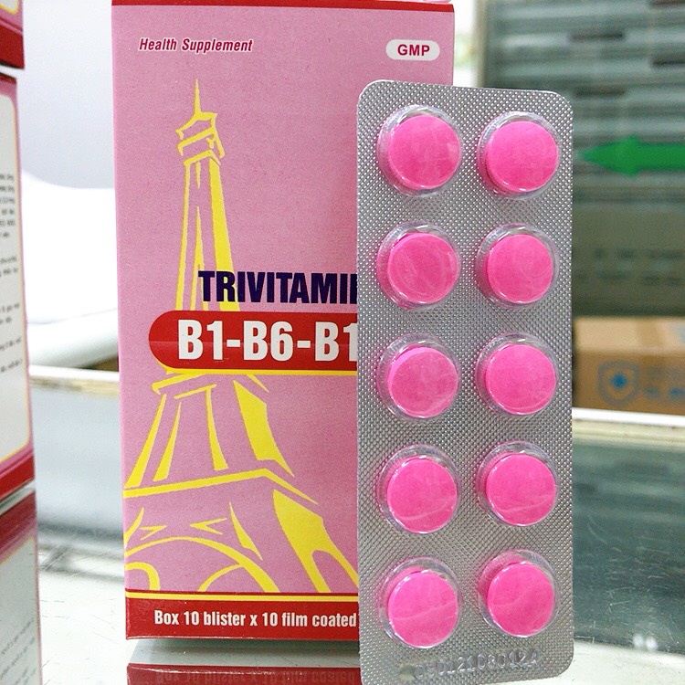 VItamin tổng hợp B1, B6, B12 TRIVITAMIN. GIÚP BỔ SUNG VITAMIN NHÓM B HIỆU QUẢ (Hộp 100 viên)