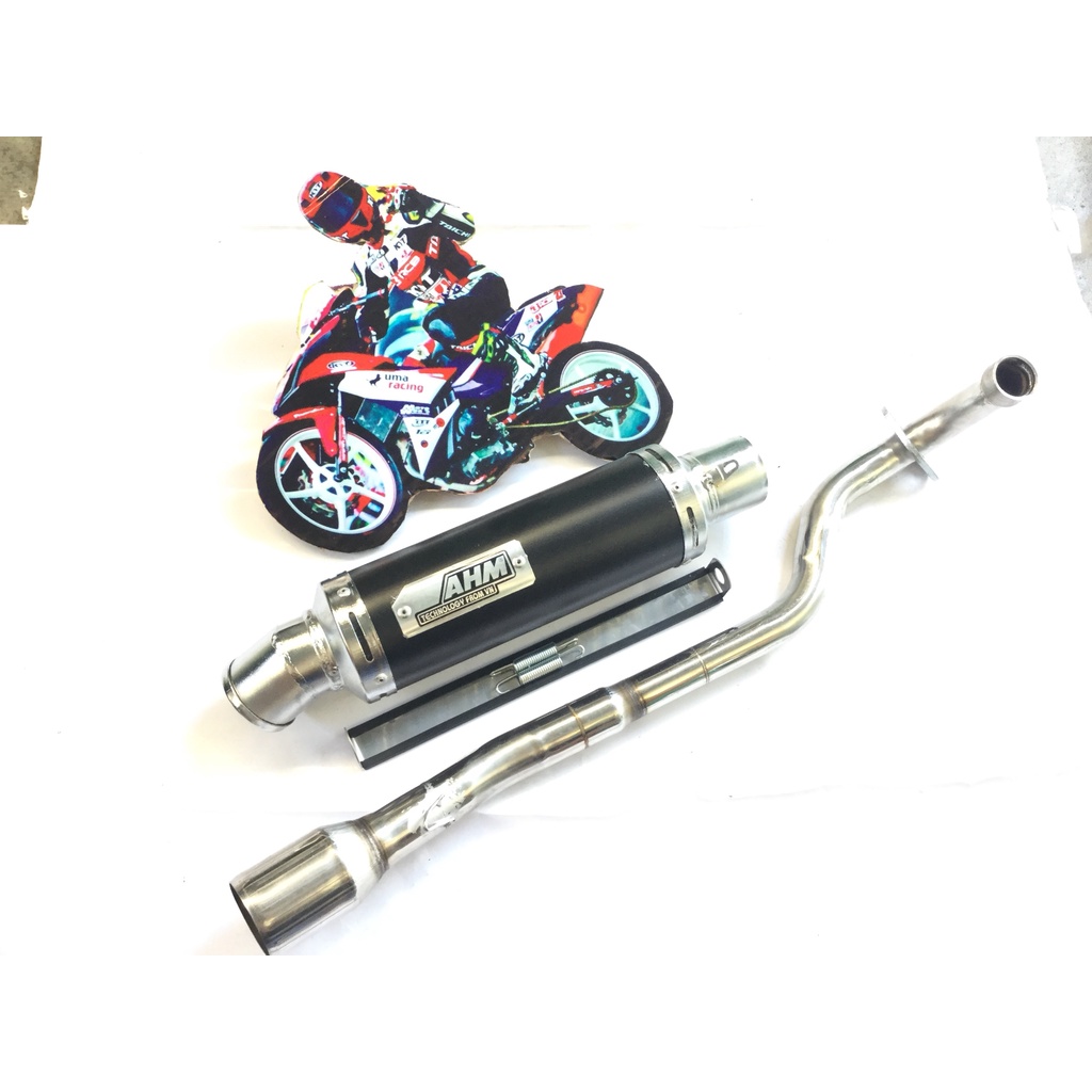 Bộ pô ahm đen full cổ INOX THẲNG WAVE, SI, CUP, DREAM, EXCITER, WINER, SONIC, RAIDER FI, SATRIA, GSX