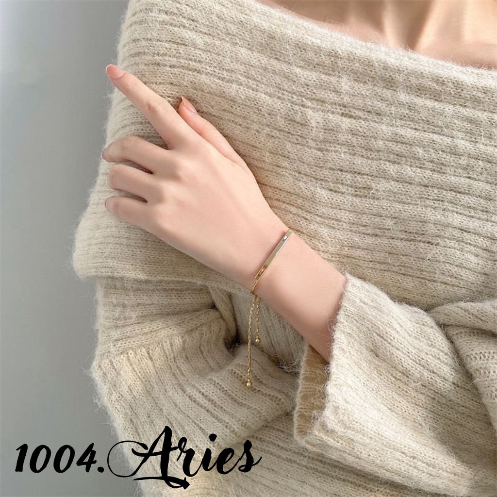 Vòng tay nữ dây rút mạ vàng -1004.ARIES