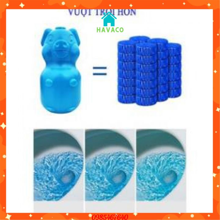 Tẩy Bồn Cầu Hình Con Lợn Giữ Toilet Luôn Sạch Sẽ