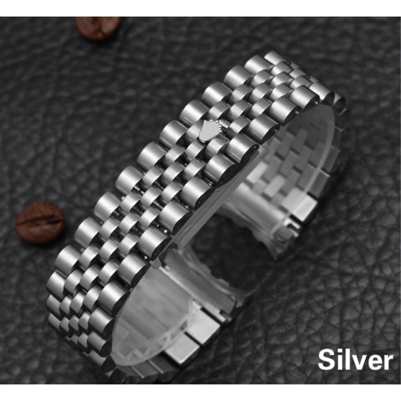 Five Beads Solid Stainless Steel Elbow Strap Luxury Watchband 13 17 20mm