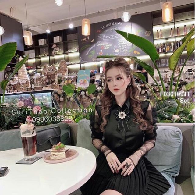 Sét áo lua tay lưới