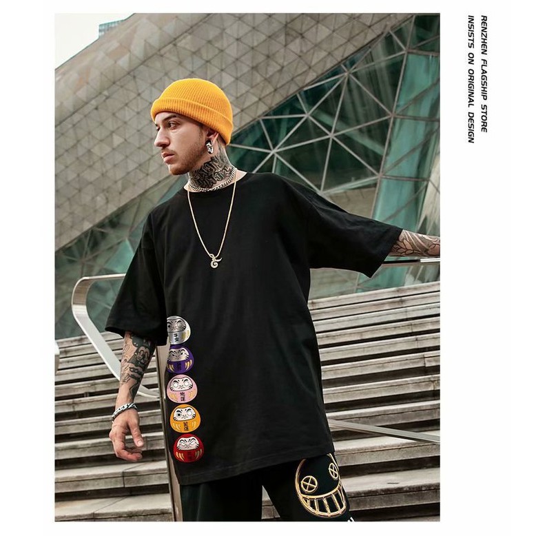 Áo Thun Tay Ngắn Dáng Rộng In Họa Tiết Hoạt Hình Phong Cách Hàn Quốc Dành Cho Nam size S-8XL