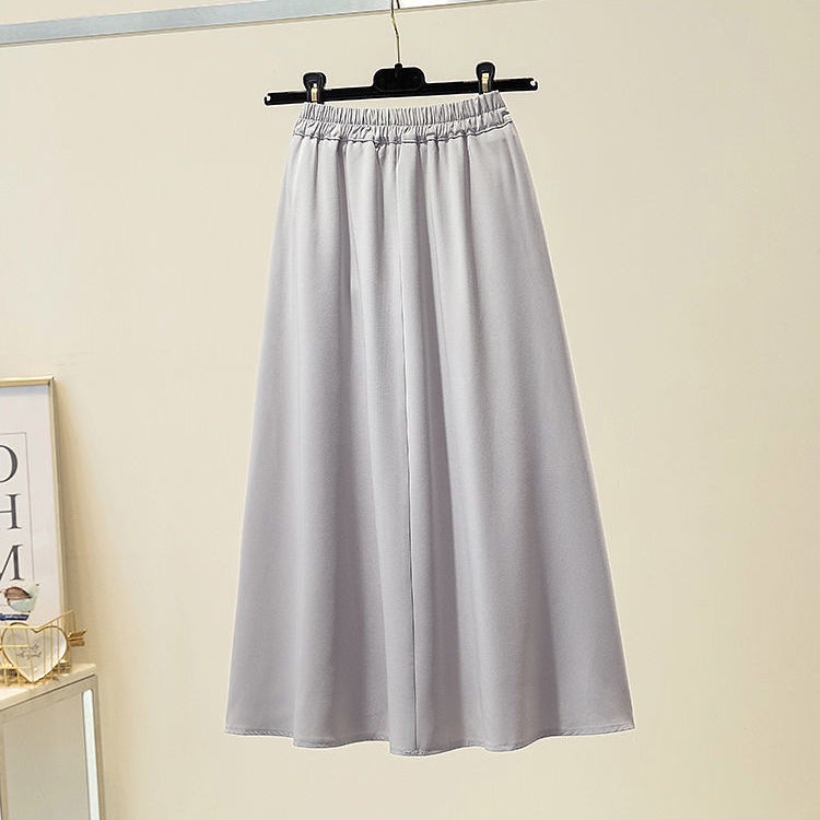 Chân váy COZOK chiffon lưng cao màu trơn thời trang