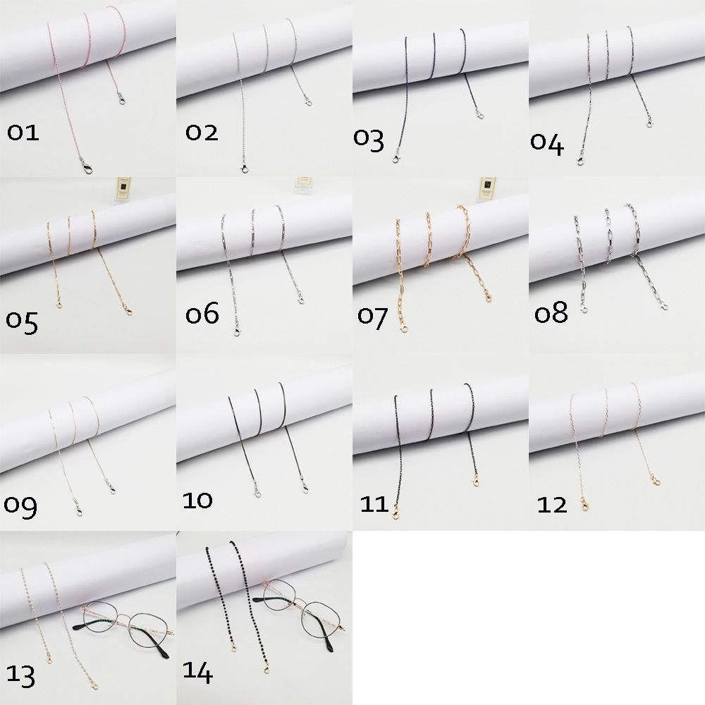 Dây Chuỗi Hạt Màu Đen Gắn Mắt Kính Chống Trượt Bằng Kim Loại