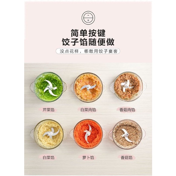 MÁY XAY THỊT 2L BEAR CHÍNH HÃNG MÀU HỒNG BẢO HÀNH 6 THÁNG