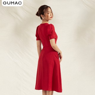 Đầm cổ V tà đắp DA1109 GUMAC