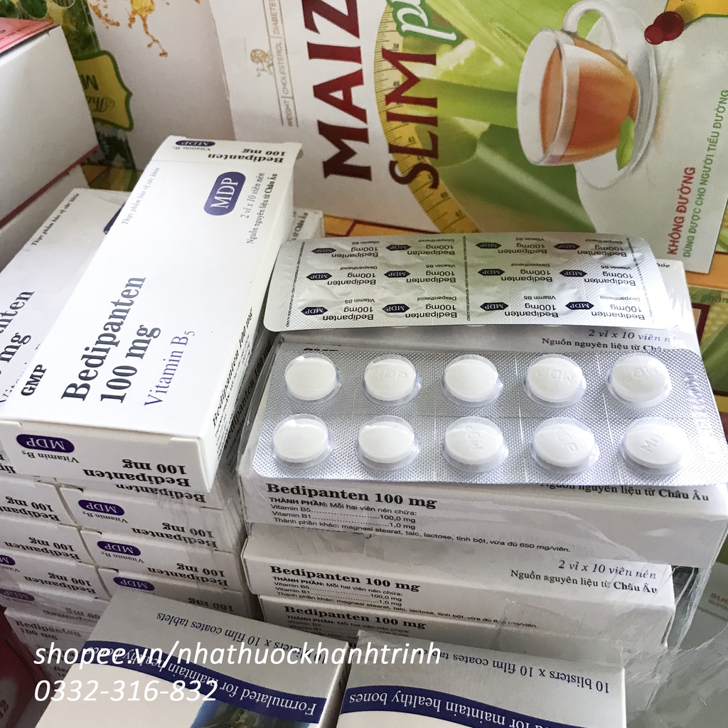 Viên uống BEDIPANTEN 100MG  giảm nhờn da, mụn, rụng gãy tóc