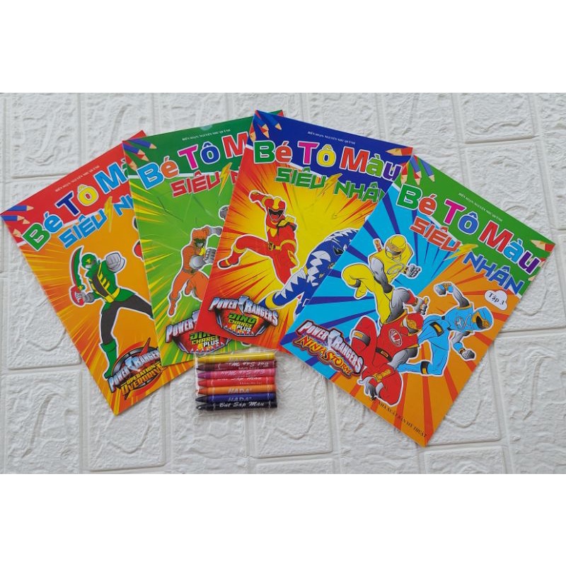 Set 4 quyển tô màu siêu nhân ⚡ BỔ ÍCH ⚡ Combo tập tô màu họa tiết sinh động