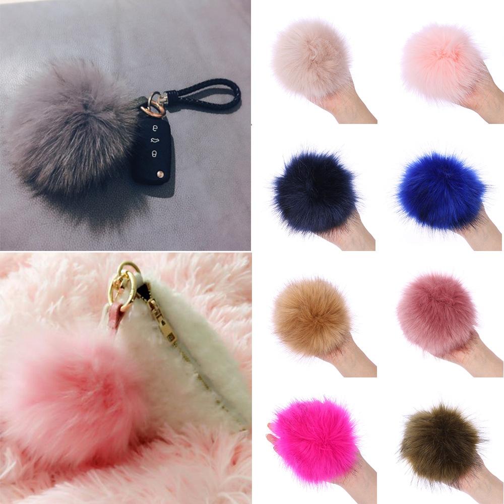 ZAIJIE24 Mũ Len Beanie Đính Quả Bông Lông Xù 15cm