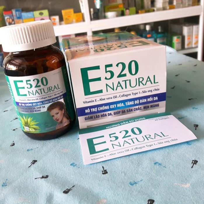 Viên uống Vitamin E 520 Natural hỗ trợ chống Oxy hóa, làm đẹp da hộp 30 viên | BigBuy360 - bigbuy360.vn