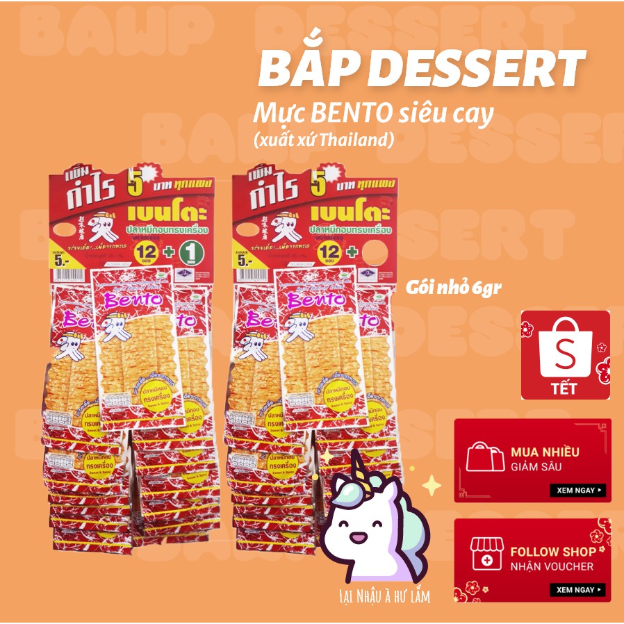 Mực BENTO Thái Lan (gói 5-6g) siêu ngon siêu cay hương vị lôi cuốn - Date mới nhất | BigBuy360 - bigbuy360.vn