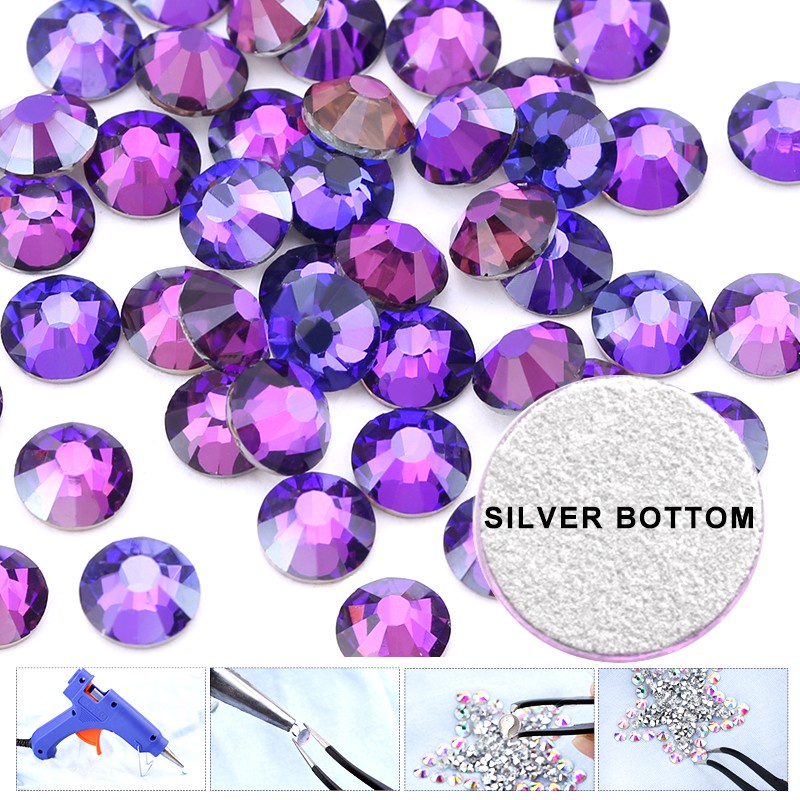 Đá Nhung Tím SS6-SS30 Dùng Trang Trí Móng Tay Nghệ Thuật