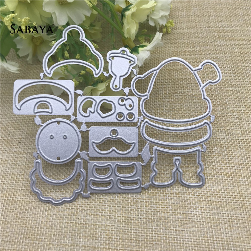 Khuôn cắt giấy làm từ kim loại hình ông già noel trang trí sổ thủ công