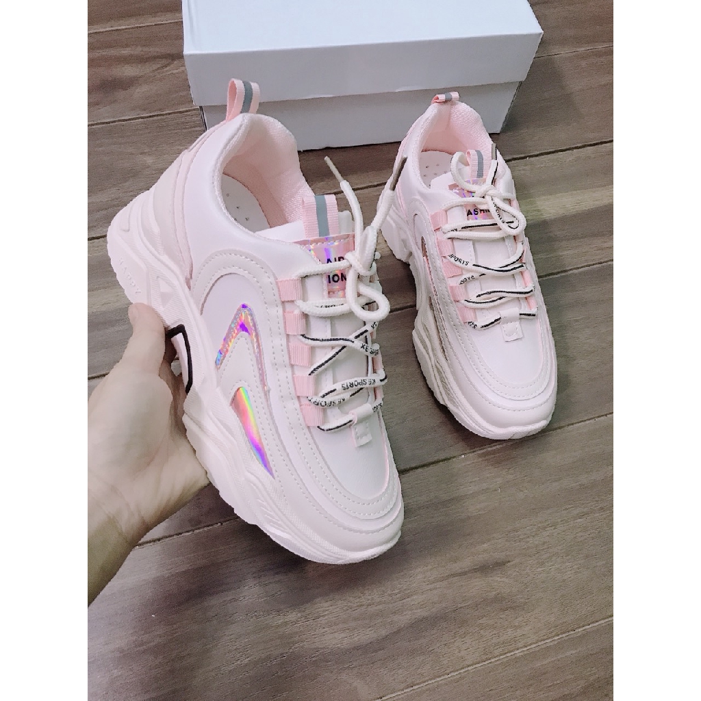 [Mã FAGREEN245 giảm 10% tối đa 30k đơn từ 99k] Giày thể thao nữ màu hồng phối màu phong cách hàn quốc B67 | BigBuy360 - bigbuy360.vn