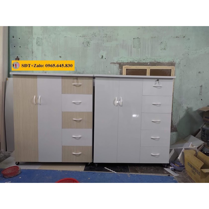Tủ Nhựa Đài Loan Trẻ Em Nhỏ Cao 1m25 Ngang 1m05 Màu Trắng Hoặc Trắng Sồi 637