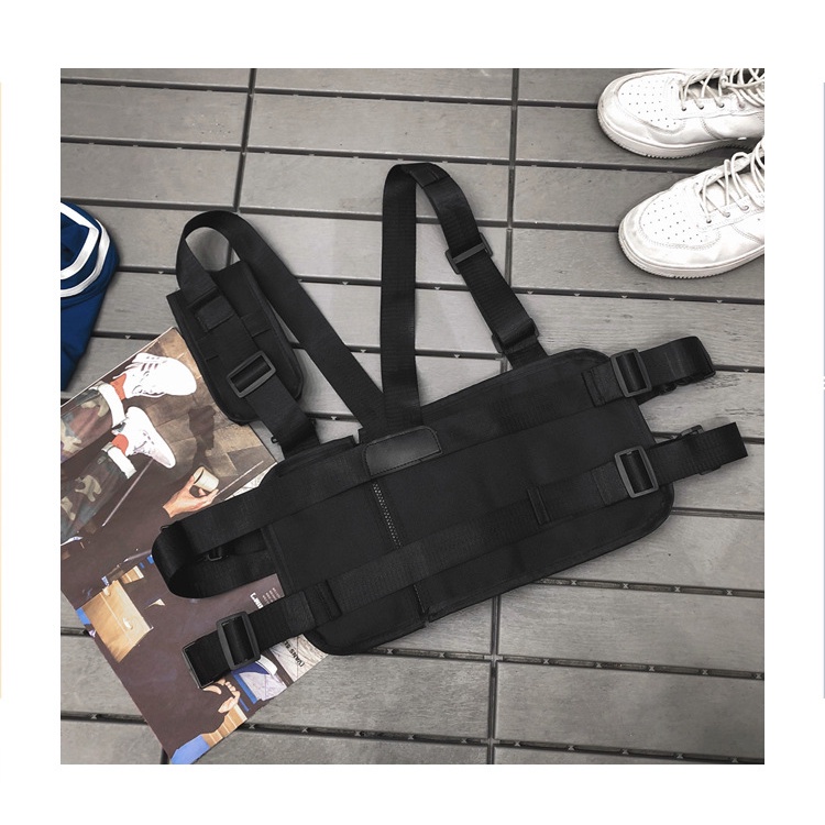 Túi Đeo Vai Trước Ngực Phong Cách Quân Đội Túi Bao Tử Đeo Bụng Nhiều Ngăn Unisex Street Style Ngầu Fanny Bag Tactical