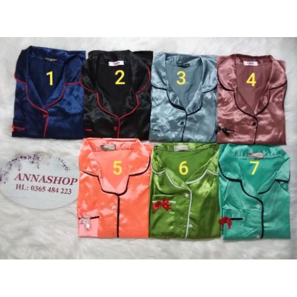PIJAMA PHI LỤA NƠ TAY NGẮN QUẦN ĐÙI FORM RỘNG DƯỚI 56 KG (HÌNH THẬT KÈM VIDEO SHOP) ! ^