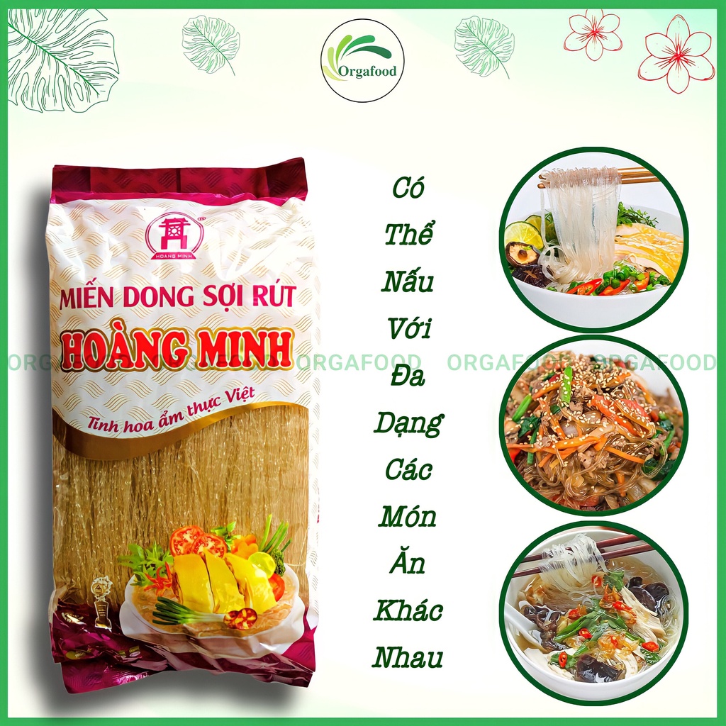 Miến dong sợi rút Hoàng Minh túi 500g ăn eatclean, ăn kiêng, giảm cân, cho người tiểu đường