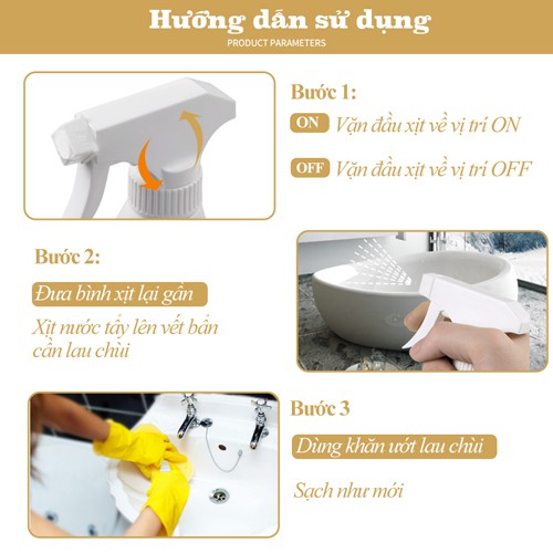 Nước Tẩy Rửa Nhà Tắm Mao Bao 600ml tẩy sạch vết bẩn, cặn canxi, ố vàng trên bồn sứ, kính, vật dụng inox