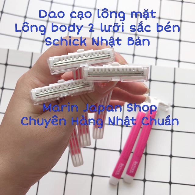 Dao cạo lông body,lông mặt, lông má , ria mep, lông chân, lông tay, lông nách 2 lưỡi dao kép Chick chính hãng Nhật Bản